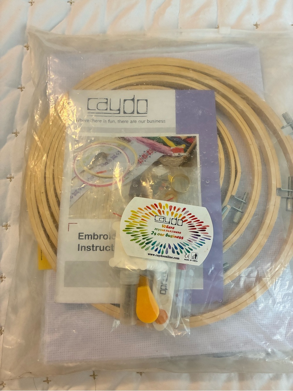 Embroidery Hoop Kit in Natural Wood